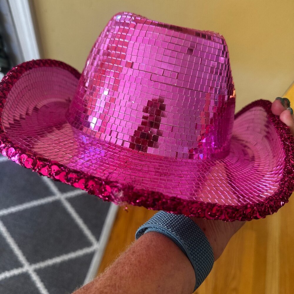 Pink Mirror Disco Ball Cowboy Hat - Picture 5 of 8